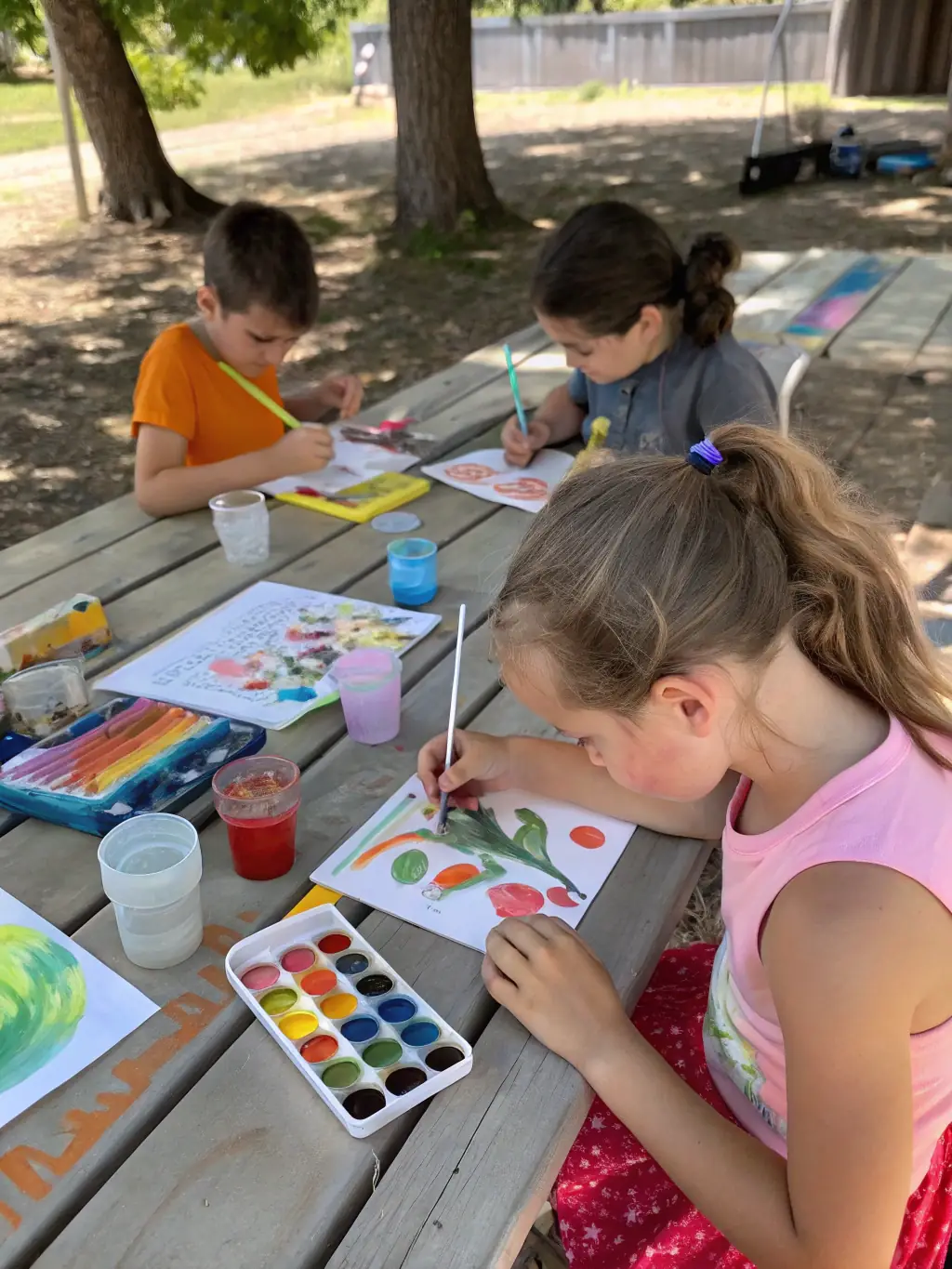 A heartwarming image of children participating in an arts and crafts workshop during the 'Tulle en Couleurs' festival, highlighting creativity and community engagement.